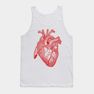 Vintage Medical Illustration of Human Heart Tank Top